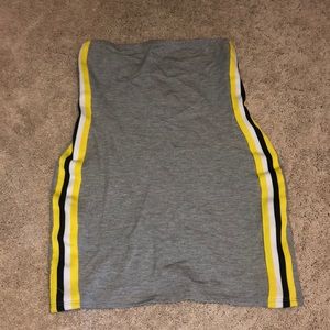 Gray Strapless Mini Dress